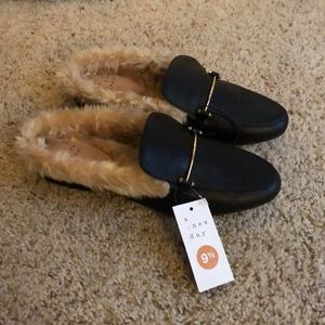 Women's Rebe Faux Leather Fur Backless Mules